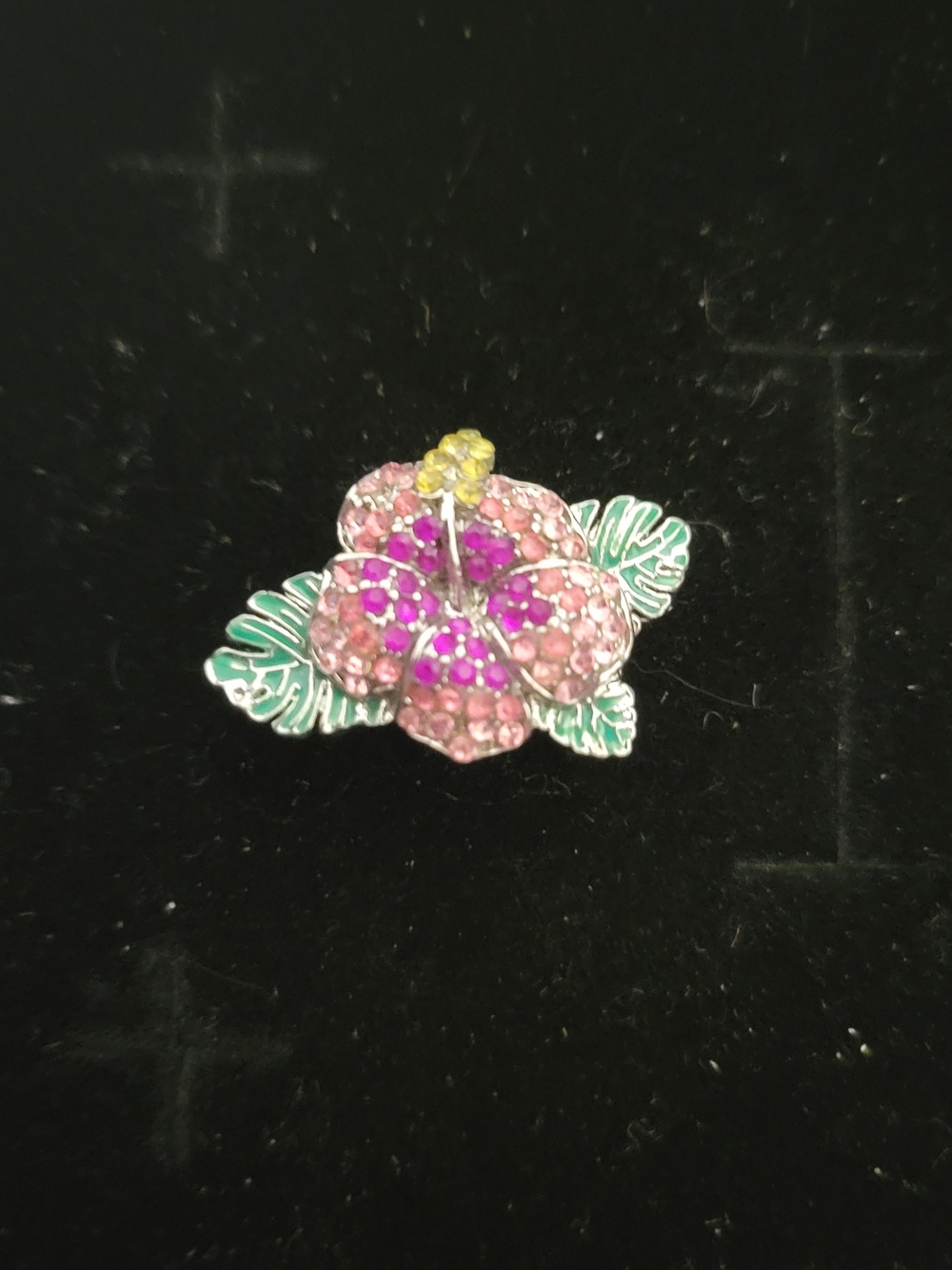 KEEP Collective Floral Pink Crystal Hibiscus Charm